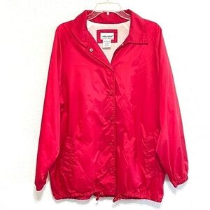 Anthony Richards Amerimark Men Red Coach Windbreaker Button Jacket Size L